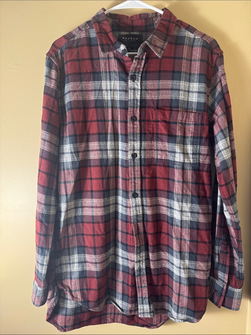 PacSun Red and Black Plaid Button-Up Shirt